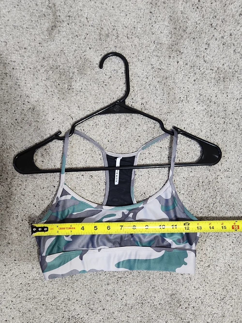 Koral Camo Sweeper Sports Bra Size XS Green/Teal Camo